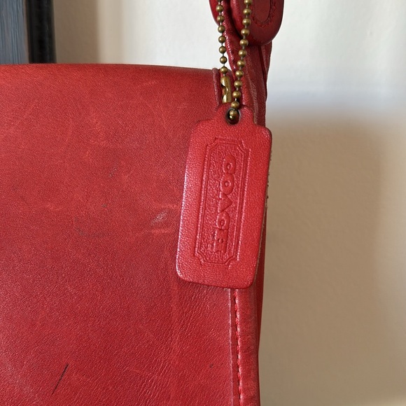Vintage Red COACH Leather Shoulder Bag | Made in NYC - Picture 4 of 16